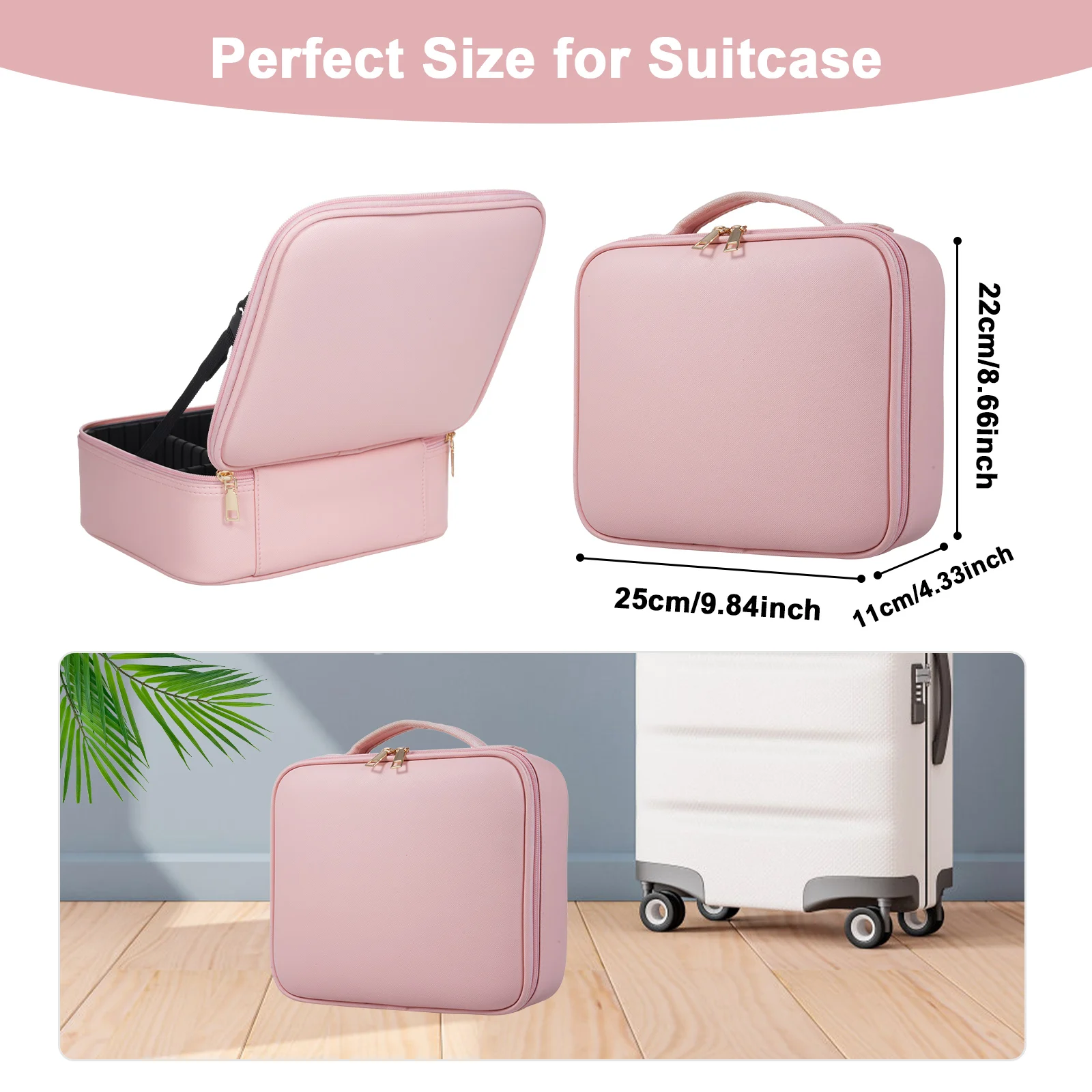 Makeup Bag Partition Organizer Large Capacity Travel Cosmetic Storage Bag Professional Makeup Bag
