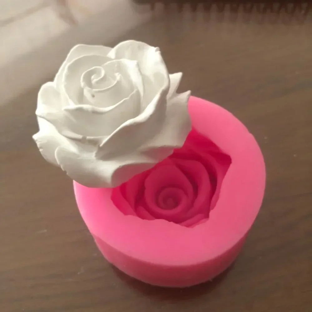 3pcs 3D Flower Shape Cake Fondant Silicone Mold Flower Candle Mold Cupcake Jelly Candy Chocolate Decoration Baking Tool Mould