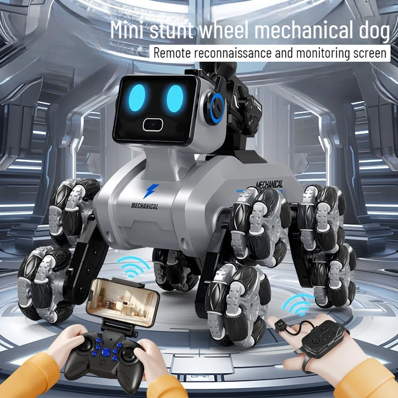 Children Remote Control Dog Car Electric Intelligent Machine Dogs Eight-wheel RC Mechanical Dog Drift Toy Boys Birthday Gift