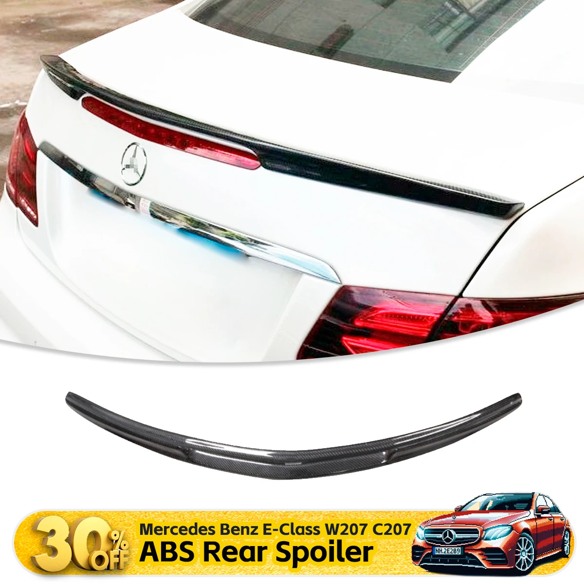 

For Mercedes Benz E-Class W207 C207 2Door Coupe Rear Ducktail Lip Spoiler E200 E300 E350 E550 Trunk Lid Wing Premium Accessories