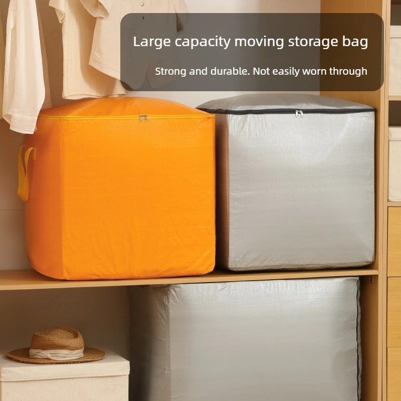 Large Capacity Moving Packing Bag Quilt Clothes Storage Bag 180/240/300/400L Woven Luggage Organizer for Home Sundries Sorting