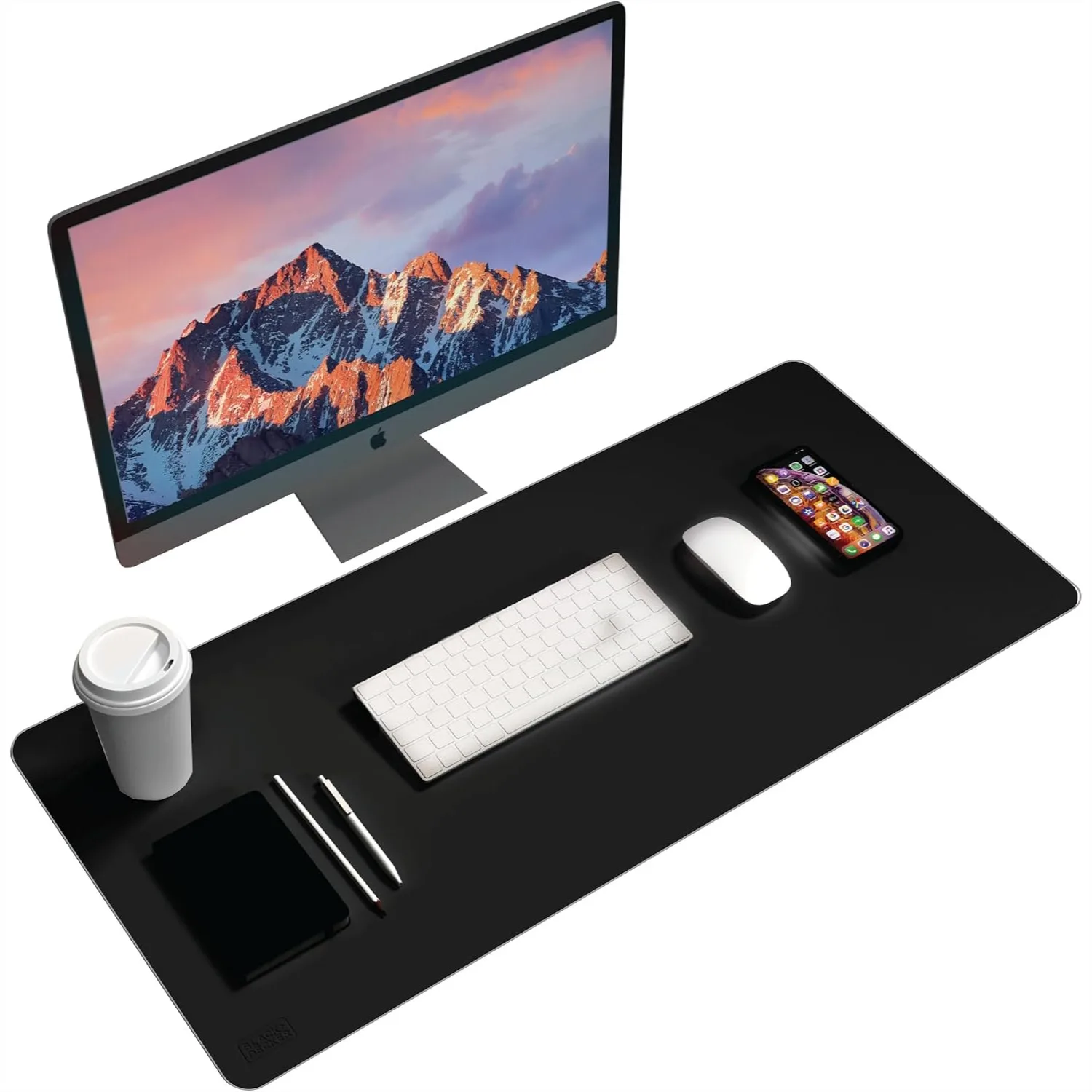 Faux Leather Desk Mat for Keyboard and Mouse - Office Desk Accessories - Protective Desk Pad for Gaming, Work from Home - Desk