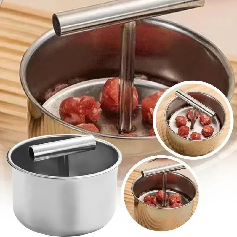 Prensa para hacer albóndigas, máquina para hacer albóndigas de acero inoxidable, herramienta Manual multifuncional para hacer bolas de carne, molde Manual de cocina para el hogar