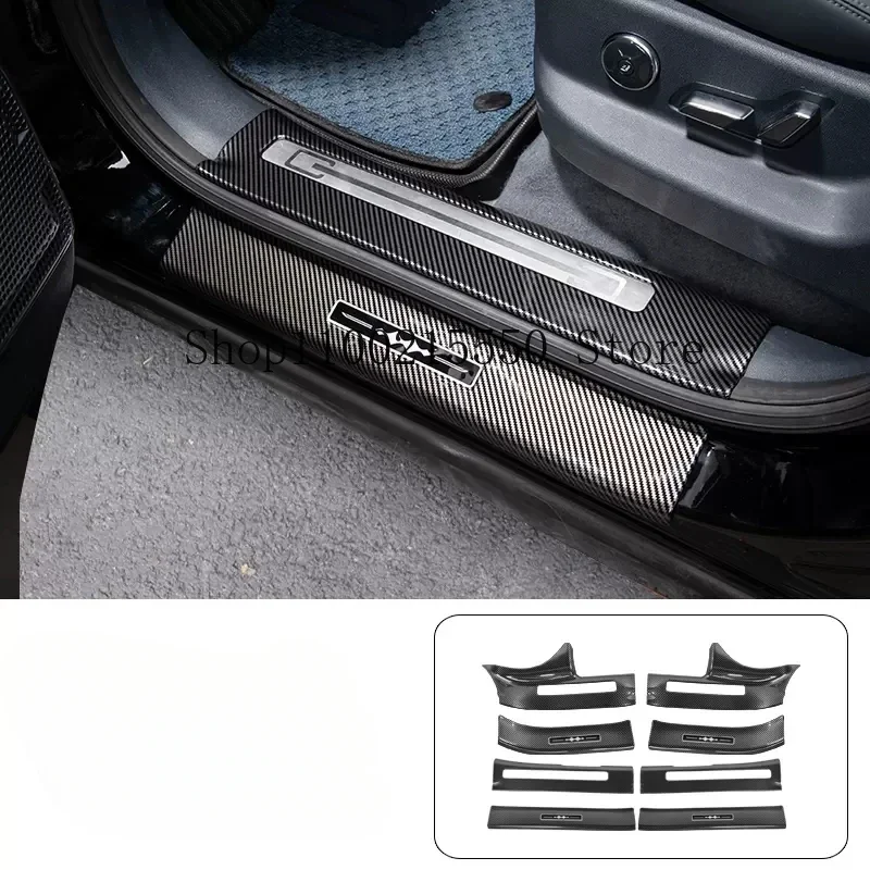 Car Styling Welcome Pedal Door Sill Rear Trunk Gurad Plate Protector Decoration Accessories For BYD Equation Leopard 5 2023 +