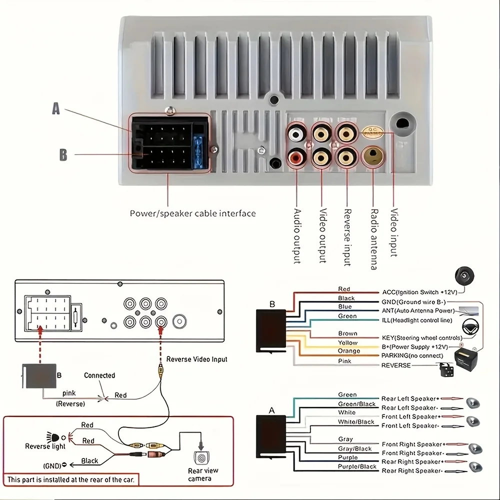 وحدة رأس ستيريو MP5 لراديو السيارة مقاس 7 بوصات مع ملاحة وصلة مرآة FM/USB/AUX/عرض لوحة 2 DIN