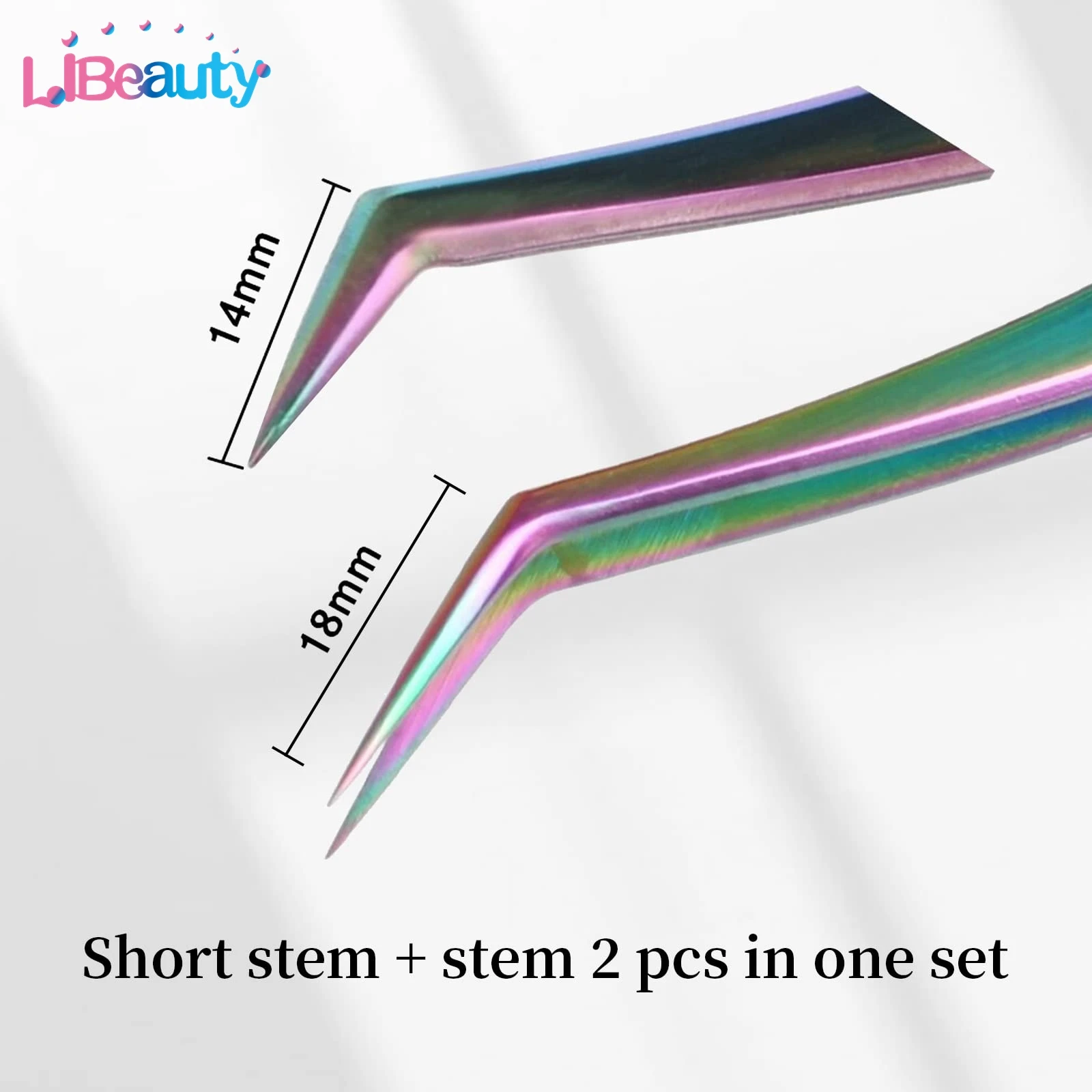 Libeauty 1 ペア眉毛ピンセットカラフルなヘアビューティー細い毛プラー ステンレス鋼斜め眉毛クリップ除去メイクアップツール