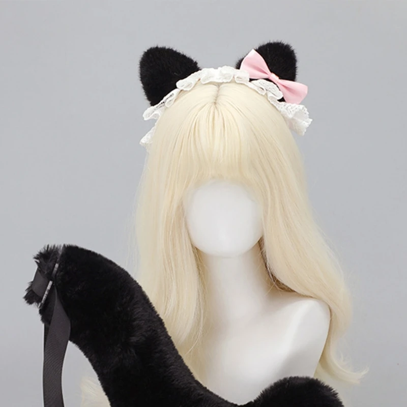 Fasce elastiche per orecchie animali con fiocchi adorabili densità per bambini Halloween e servizi fotografici Y166