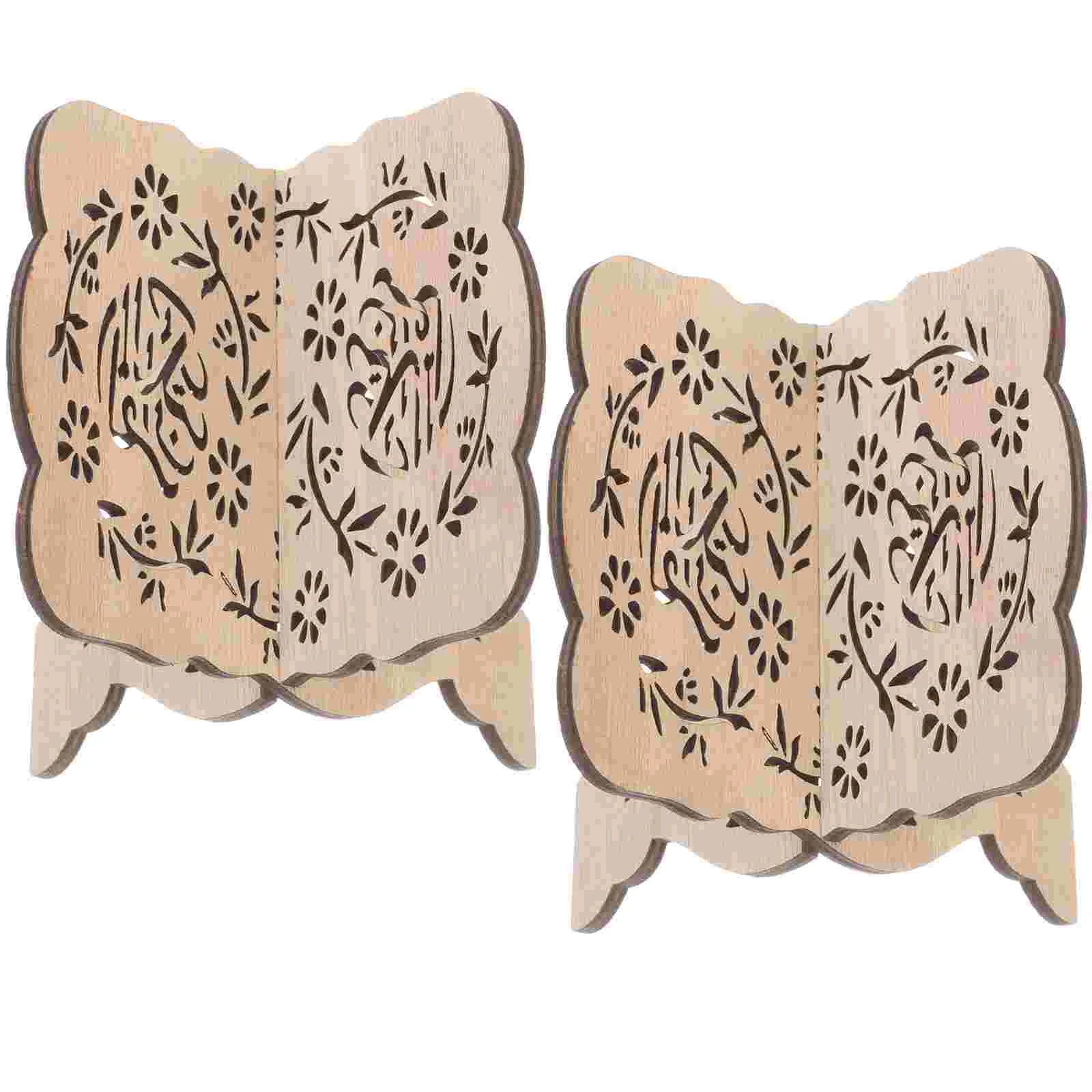 

2 Pcs Bible Bookshelf Magnetic Mark Recipe Holder Quran Stand Desktop Reading Bracket Wooden Miss