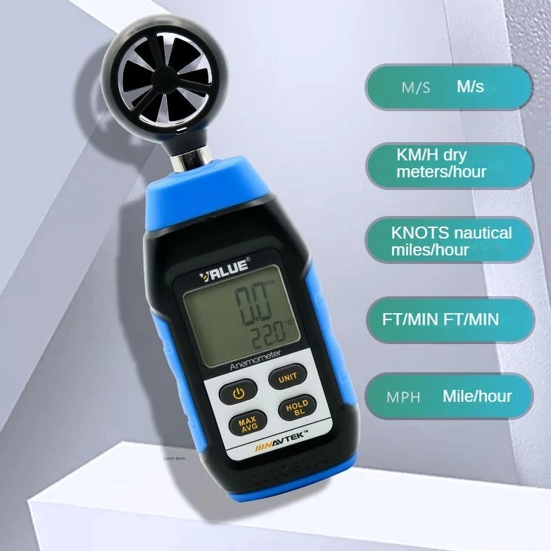 VMA-1 مقياس شدة الريح 3 في 1 لقياس سرعة الرياح وقوة الرياح وأداة قياس محطة الطقس لدرجة الحرارة #1