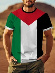 Palestine Flag 3D Printed T Shirt Men Women Summer Casual Short Sleeve Harajuku Streetwear