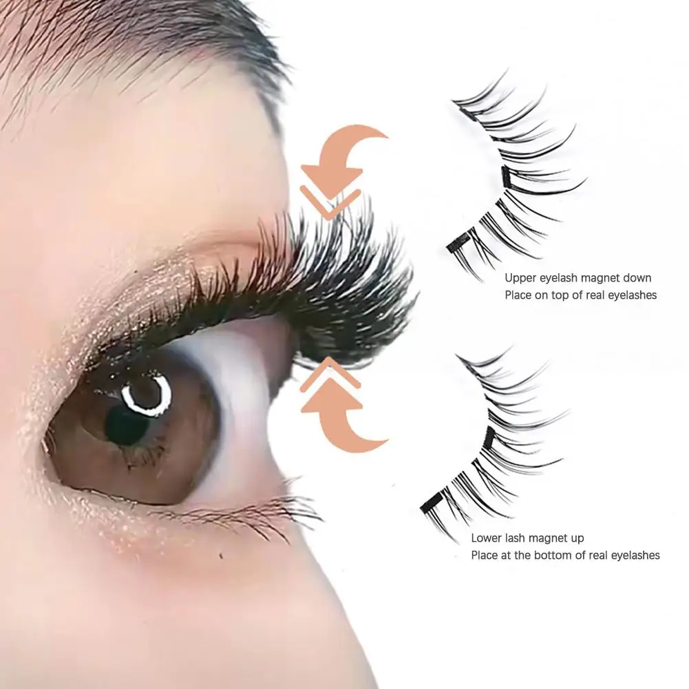 Pestañas postizas magnéticas con Clip, pestañas naturales sin pegamento reutilizables, pestañas postizas 3D de seguridad para maquillaje de belleza, 1 par