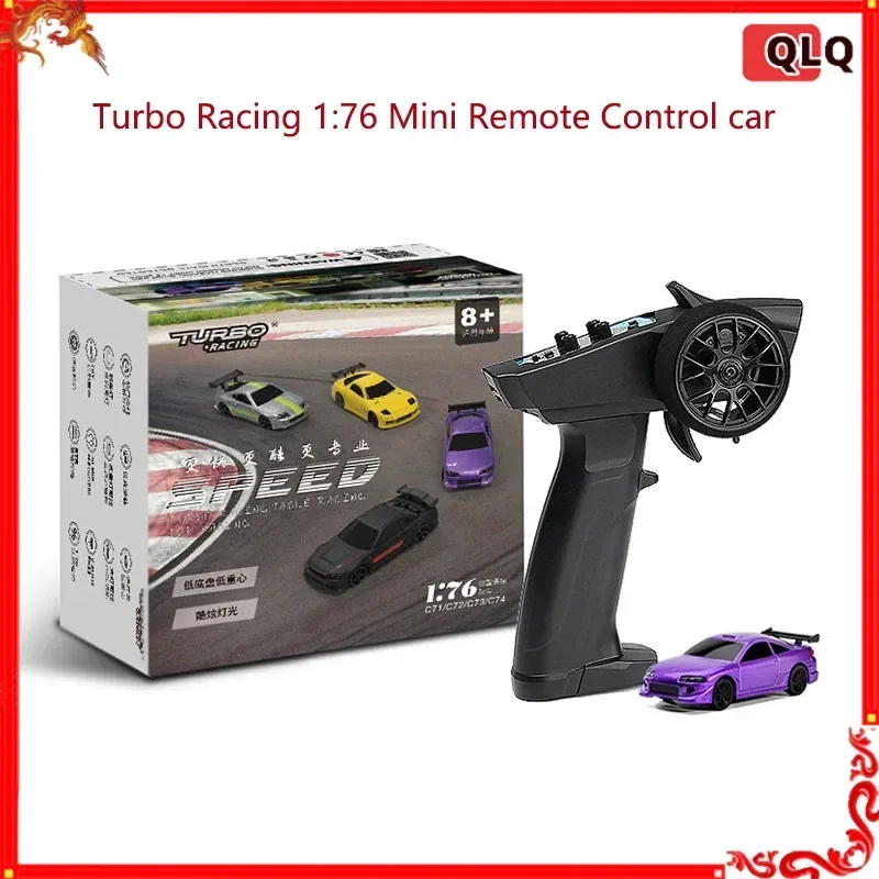 Turbo Racing 1:76 Mini Remote Control Desktop Toy Car Full Scale Remote Control Car C72 Set Mini Rc Color Car Shell