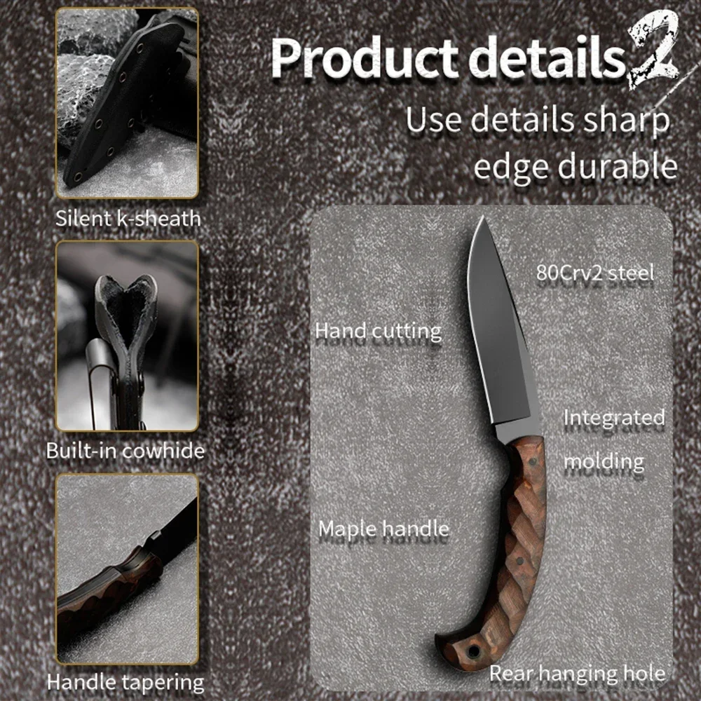 80CRV2 fixed blade knife as a gift for men who love camping, hunting, and wilderness adventures