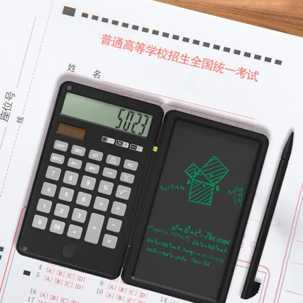 

2in1 Scientific Calculator Foldable Erasable Function Calculators with Tablet Multifunctional Portable Digital Writing Tablet