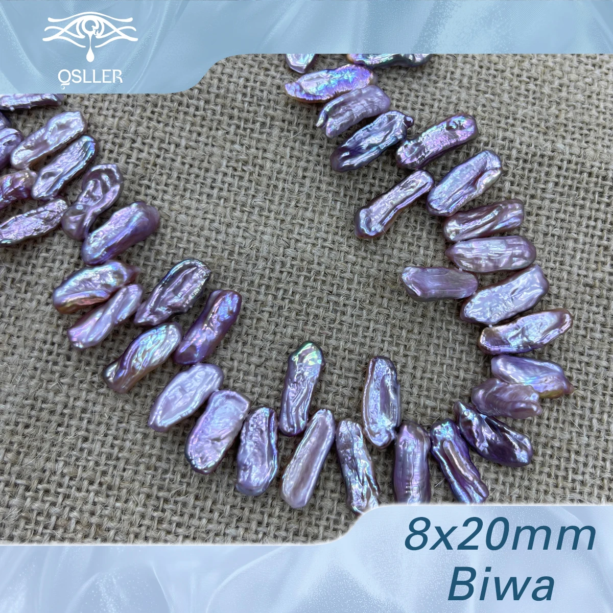 

QSLLER 8x20mm Natural Freshwater Pearl Biwa Beads Charms for DIY Women Men Necklace Bracelets Jewelry Making Accessories