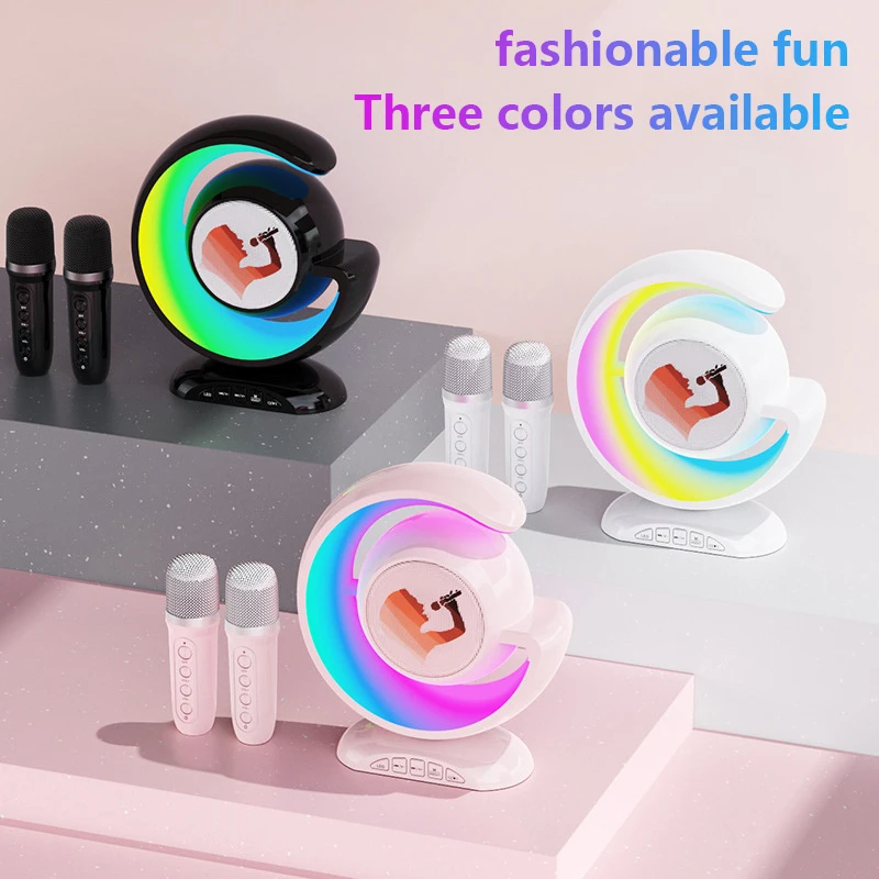 

Wireless Bluetooth TF card colorful sound changing sound bedside lamp karaoke USB disk microphone atmosphere light sound