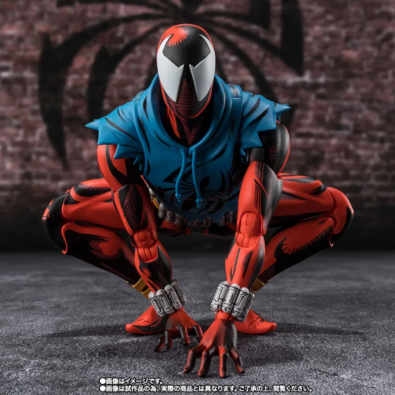 

In Stock BANDAI Original Box S.H.Figuarts ACROSS THE SPIDER VERSE SCARLET SPIDER MAN SHF Action Figure Model Toy Gift for Kids