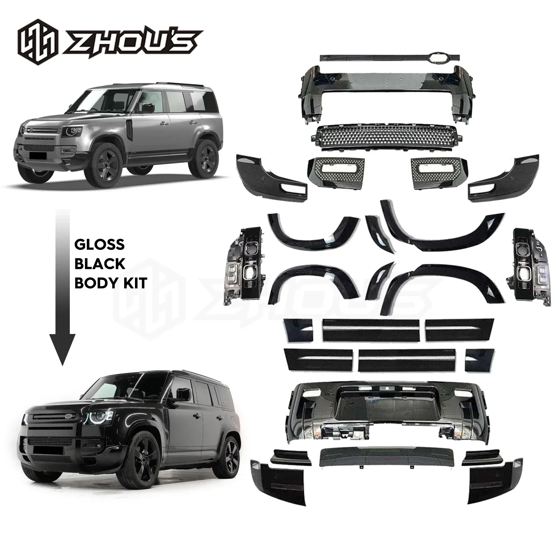 

Auto Parts Body Systems Accessories Abs New Upgrade Bodykit For Land Rover 2020-2023 Defender 90 110 130