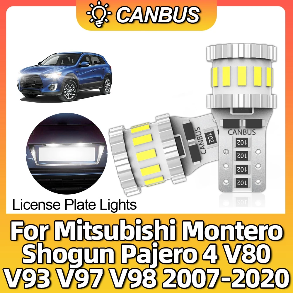 T10 Led Canbus W5W 168 Car License Plate Lights For Mitsubishi Montero Shogun Pajero 4 V80 V93 V97 V98 2007-2017 2018 2019 2020