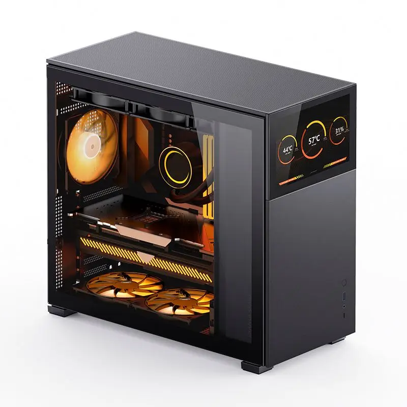 حقيبة كمبيوتر ساخنة D41 STD شاشة سوداء ATX PC Gaming CASE