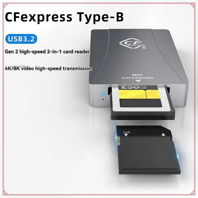 

Устройство чтения карт CF Express Тип B Адаптер Cfexpress USB 3.2 Gen2 10 Гбит/с для зеркальной камеры