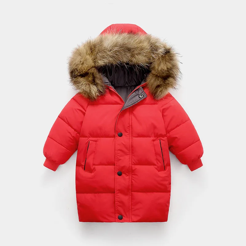 Large Fur Collar Kids Coats Boys Girls Thickened Down Jacket Children Winter Outerwear Teenager Hooded Casual Clothing 2-10Y - Image 2