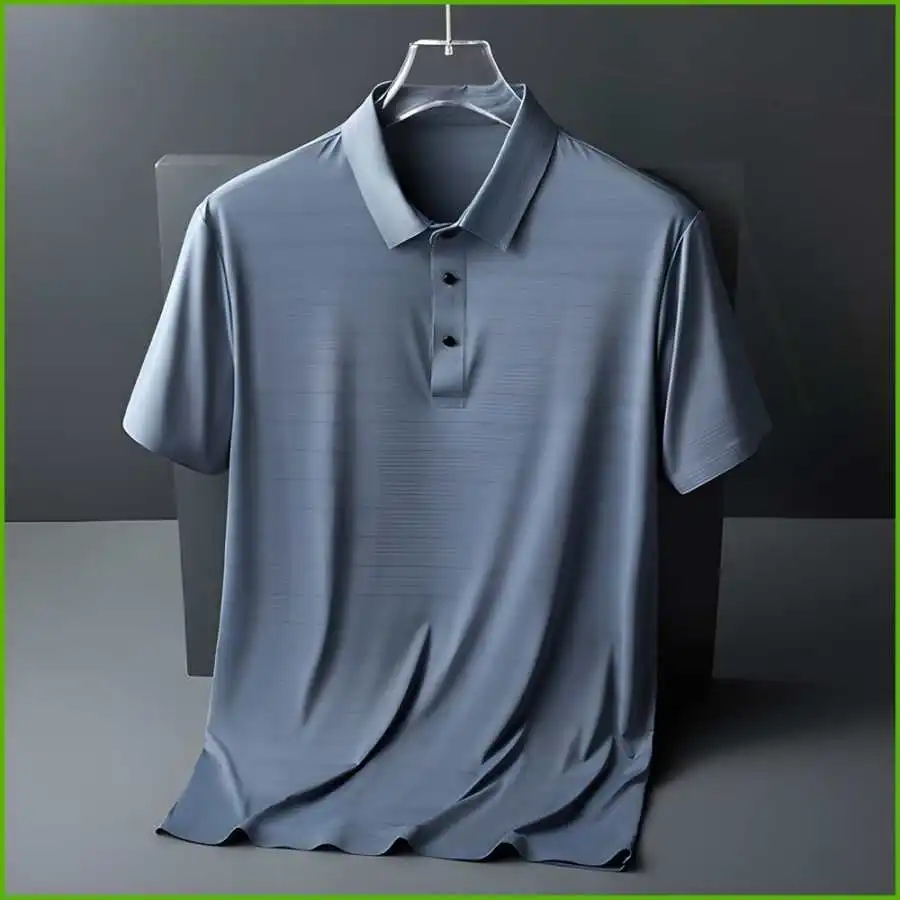 Busin-T-Shirt für Herren, hohe Seidenstreifen, Sl-Overall, Stand-Passform, Baumwolle, 00 % Ice Sensation ort Sve, Reißverschluss