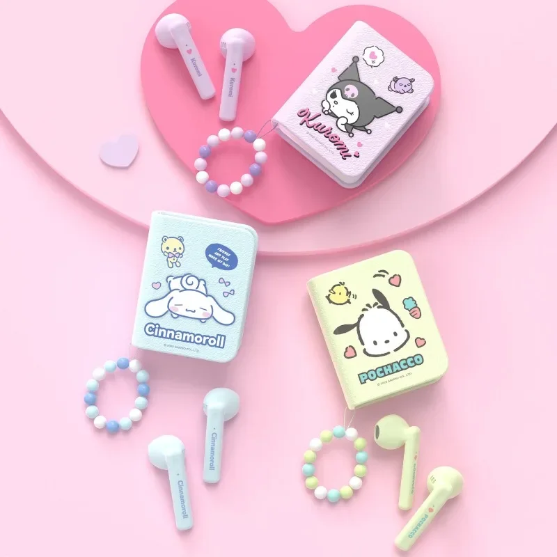 

Креативные наушники-книжки с героями мультфильмов Kuromi My melody Pochacco Cinnamoroll, милые Bluetooth-наушники-вкладыши Sanrio с шумоподавлением