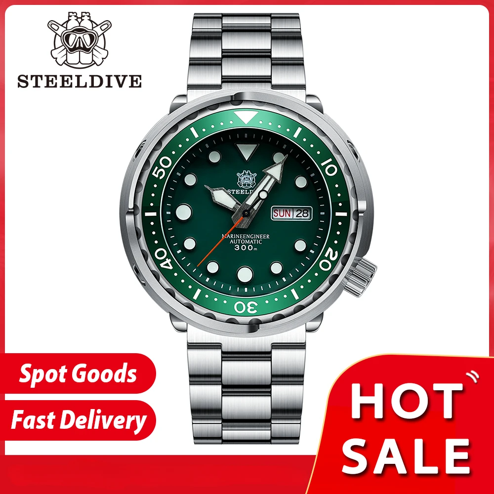 

STEELDIVE SD1975W V2 Tuna Can NH36 Mechanical Movement 300M Waterproof Ceramic Bezel Swiss Luminous Classic Dive Watch For Men