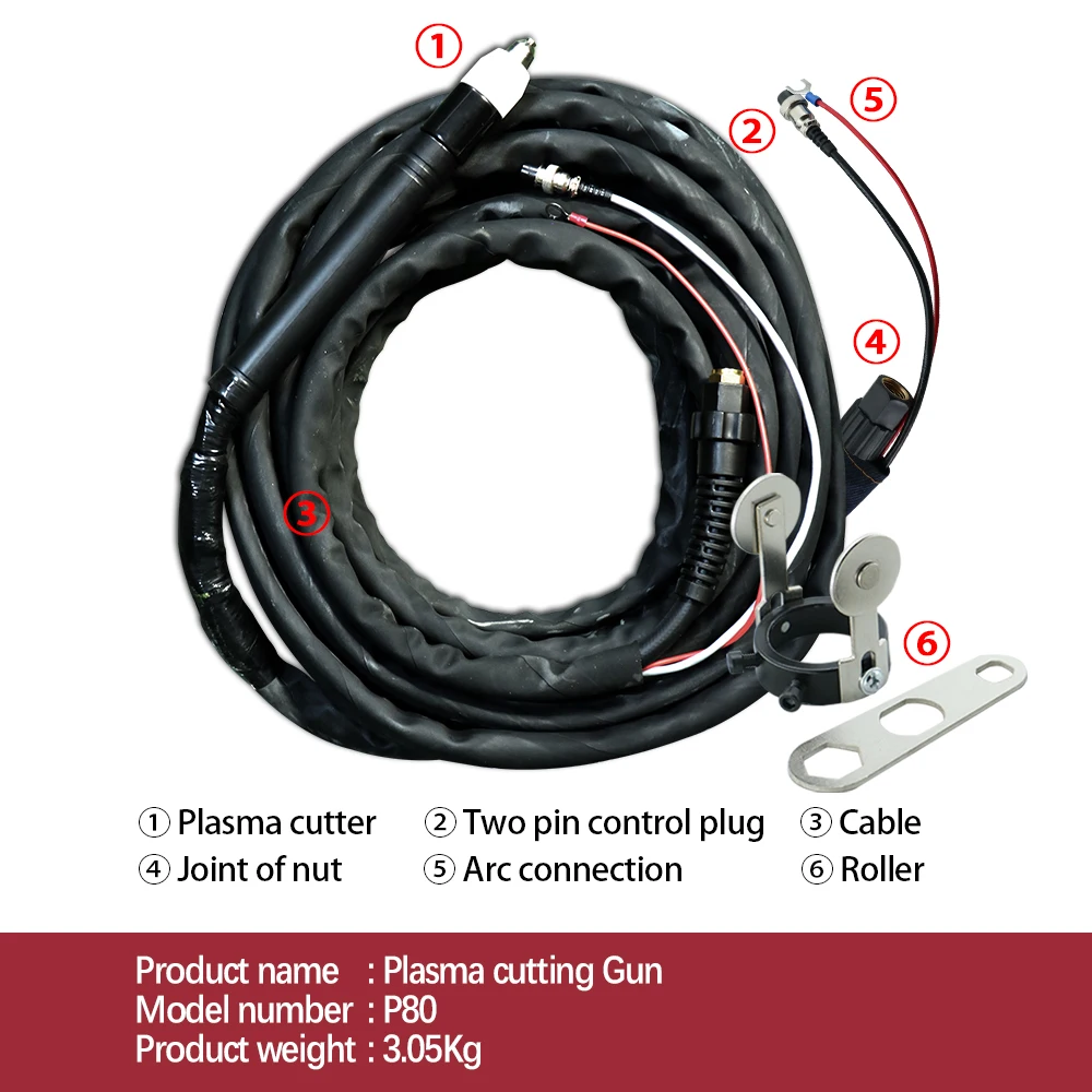 Pistol Pemotong Plasma HLTNC Gas Plasma Cutting Torch P-80