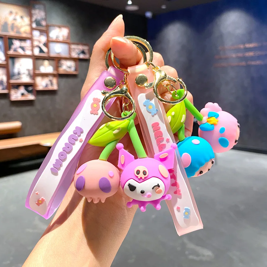 Cute Anime Action Figure Keychain Bag Pendant Creative Bean sprout Cat dog Doll Pendant Couple Car Key Chain Kid Gift