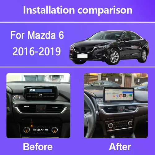 Imagen 2 del producto 10,25 pulgadas para MAZDA 6 2016-2019 sistema Dual reproductor Multimedia para coche navegación GPS Radio Android 14 8G + 256G Octa Core 4G WIFI SIM