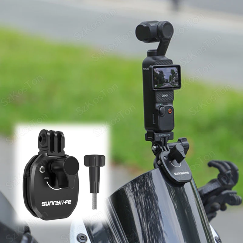 Motorcycle Windshield Clamp Clip Sports Camera Holder For Go Pro Hero 13 12 11 10 9 8 7 6 for DJI Osmo Pocket 3 Action 5 Pro