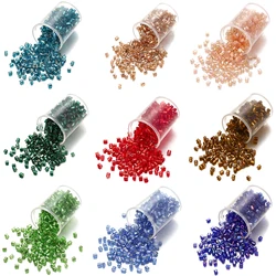 1000/1800Pcs 2mm Colorful Rectangle Small Seed Beads Czech Glass Loose Cyclinder Beads for DIY Necklace Jewelry Making Supplies
