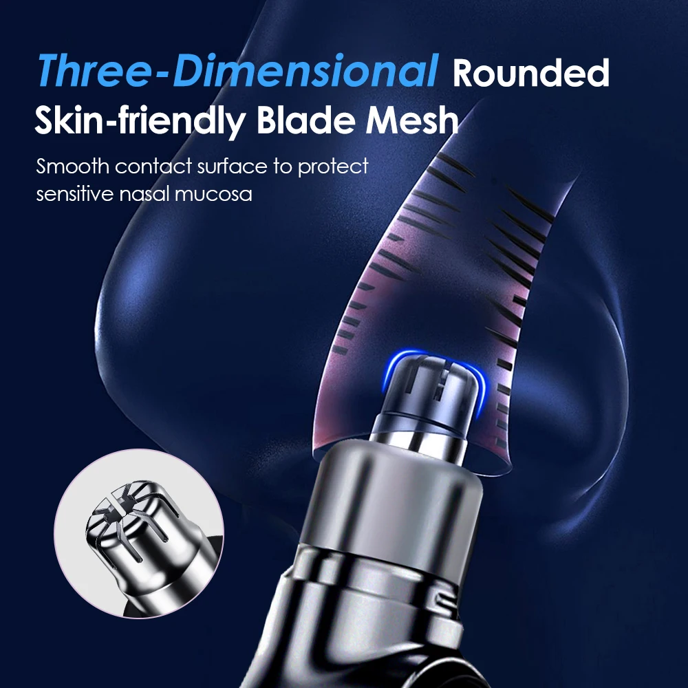 Electric Nose Hair Trimmer Intelligent LED Digital Display Ear and Nose Hair Beard Trimmer 13000RPM Dual Edge Blades USB Recharg