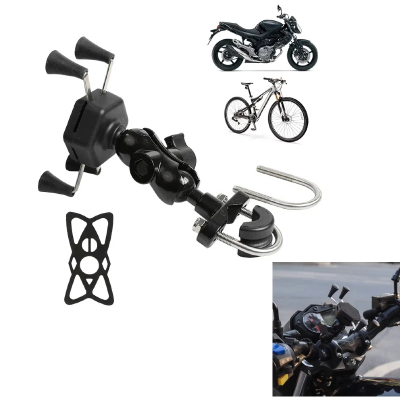 

Universal Motorcycle Rear View Mirror Mount-Stand Holder Bracket Mobile Phone Holder Hexagonal X-shaped Gps Bracket for E-bike