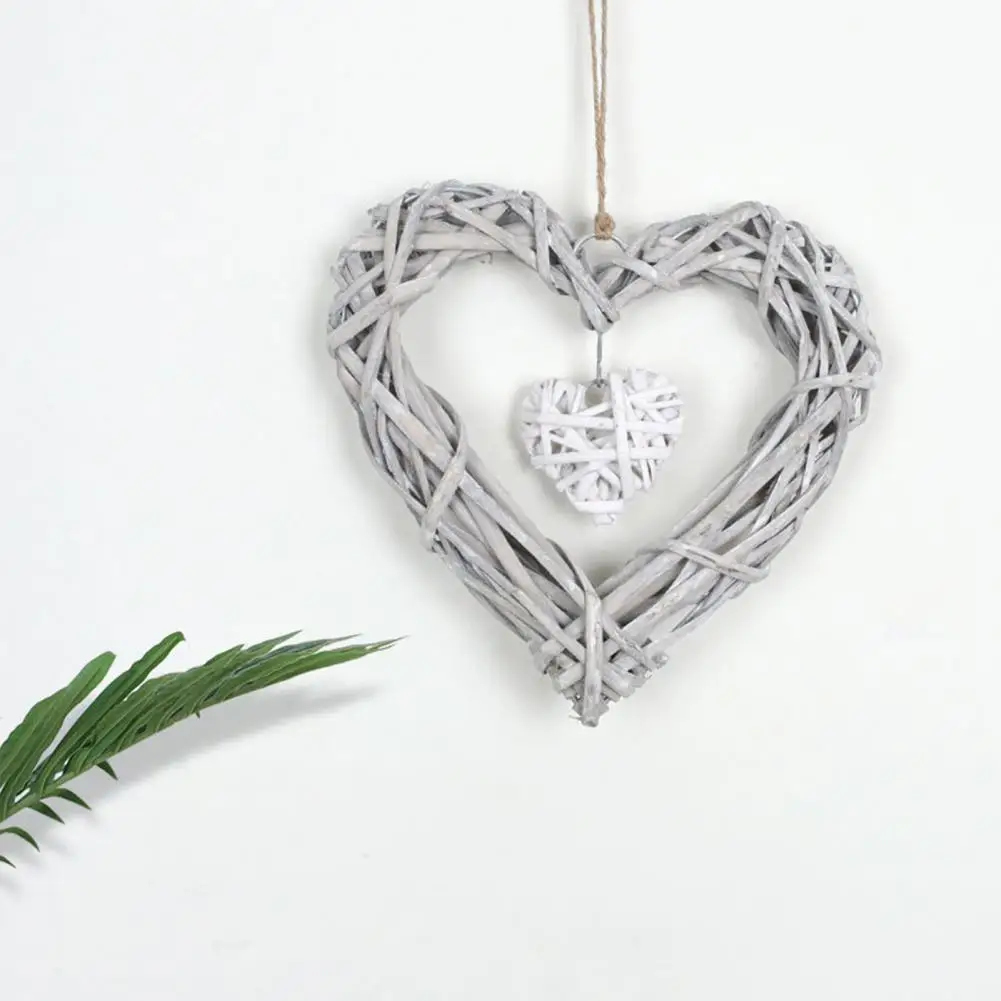 Heart Pendant Chic Heart Shape Hanging Pendant Attractive Rattan Hanging Pendant for Wedding Window Hanging Pendant