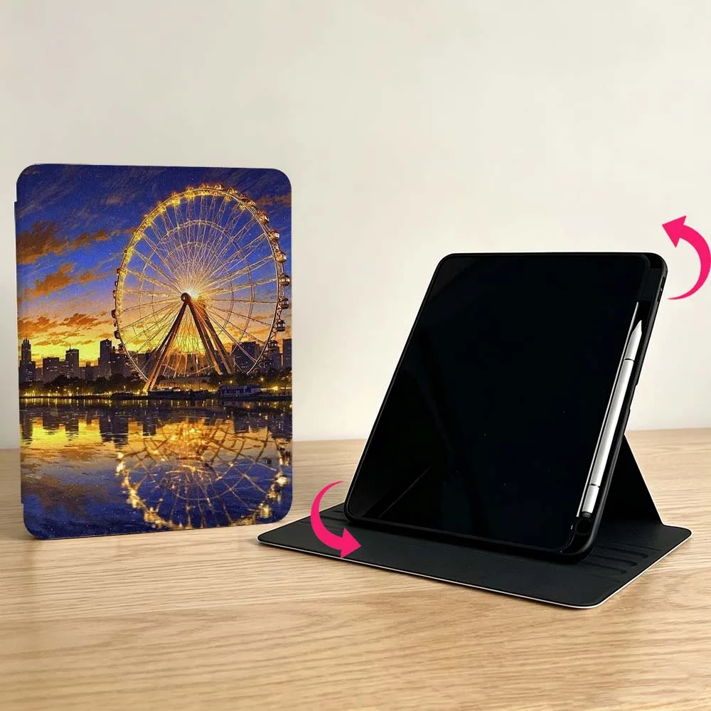 Creative City Patterns For Samsung Galaxy S11 S10 S9 S8 S7 S6 A11 A9 A8 A7 Lite Plus Ultra 360° Rotation Tablet Case Soft