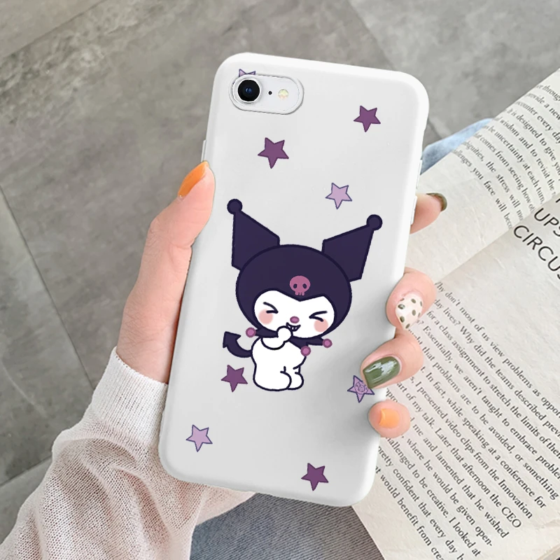 Dla iphone 7 8 Plus SE 2020 przypadku Kuromi Melody telefon pokrywa Anime Sanrio miękkiego silikonu Funda dla iphone SE2020 Capa Cute Cartoon