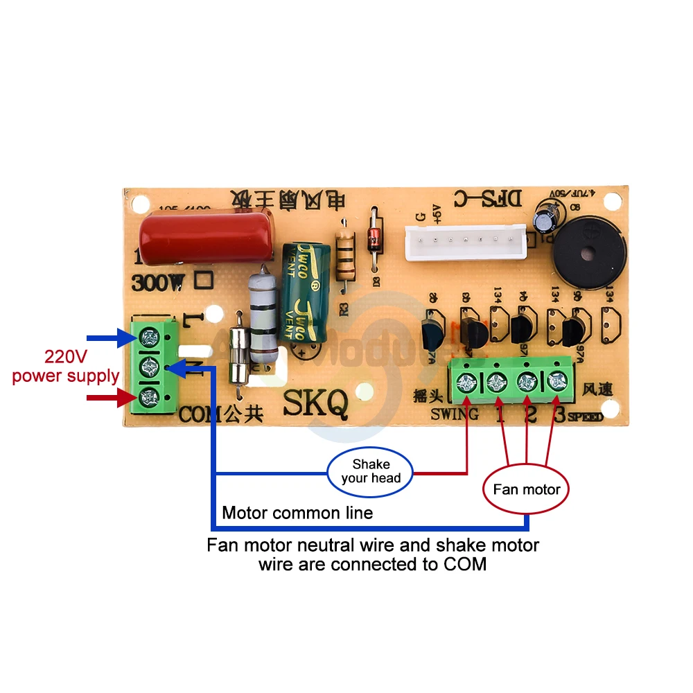 Ceiling Fan Remote Control Module Kit Universal and Compact Size Fan Speeds and Timings Control Light on/Off