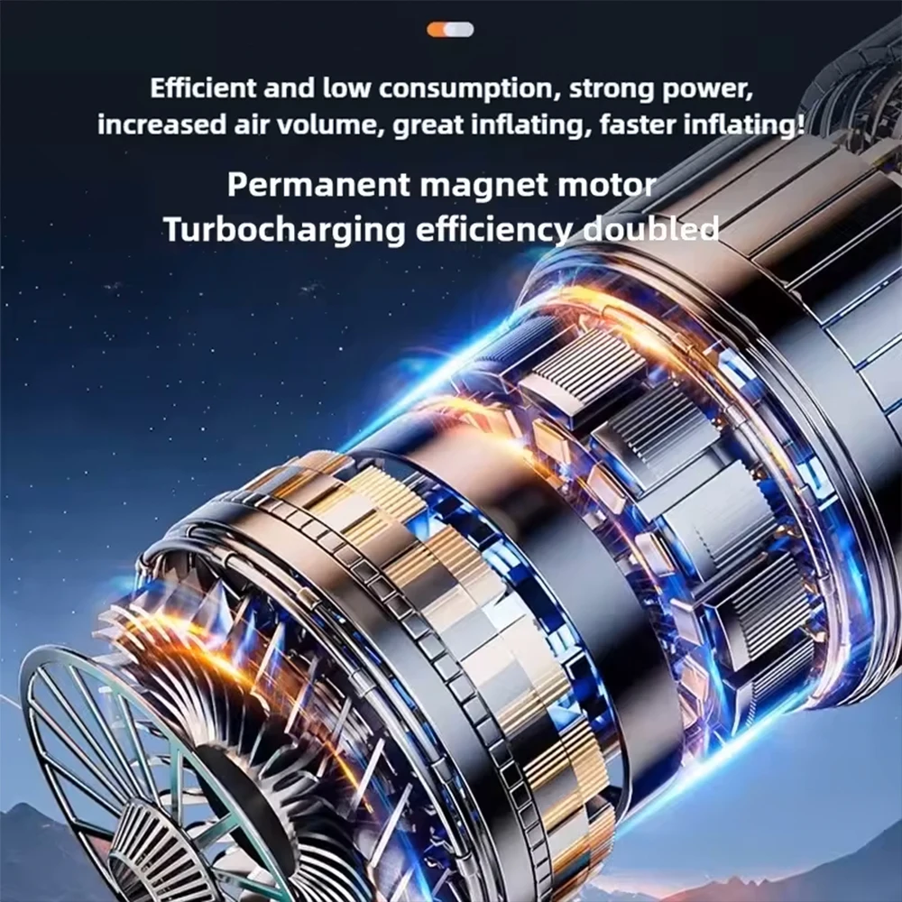 Electric Smart Air Pump 150PSI Tire Fast Inflator Portable Compressor with Digital Pressure Gauge for Car Bike Motorcycle Ball