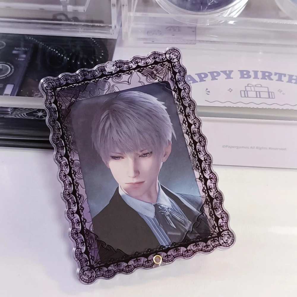 

Black Lace Butterfly Floral Photo Card Holder, Aesthetic Wa Jiang Frame Rotating Display Stand, Anime Gacha Collection