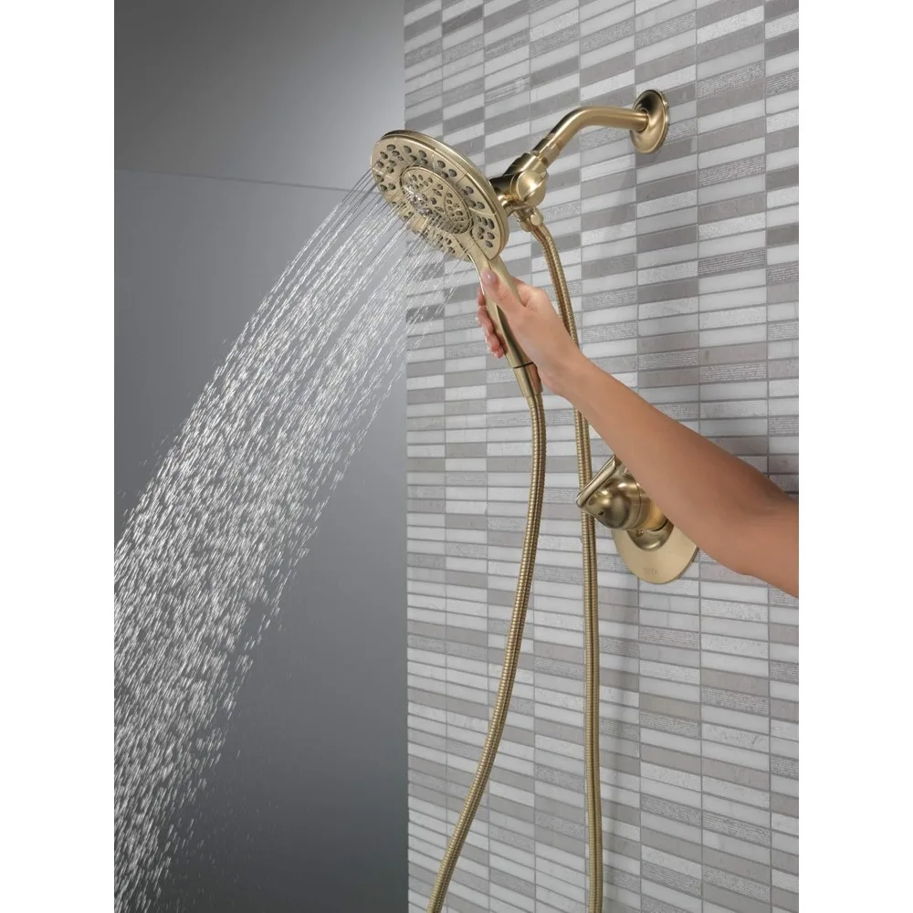 Bathroom shower set, modern design style, durable, daily relaxation,  for pets and family use,  easy to clean,  champagne bronze