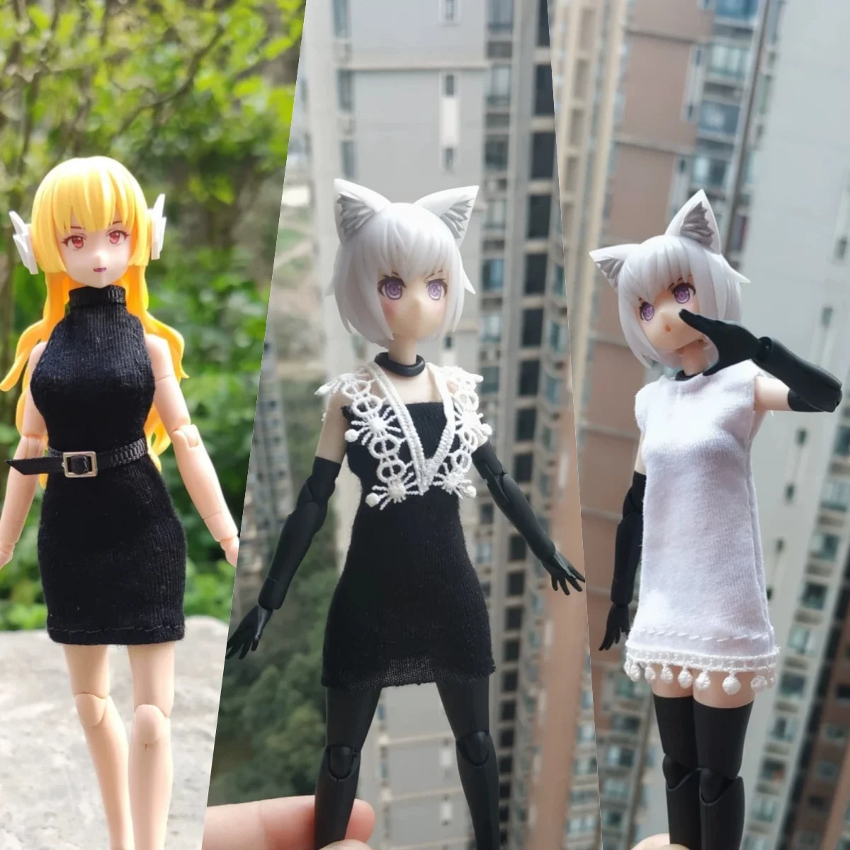 【Only Clothes】1/12 Scale Female Soldier Backless Dress Lace-trimmed Tube Dress Tube Top Pleated Skirt Fit 6''Action Figure Toys