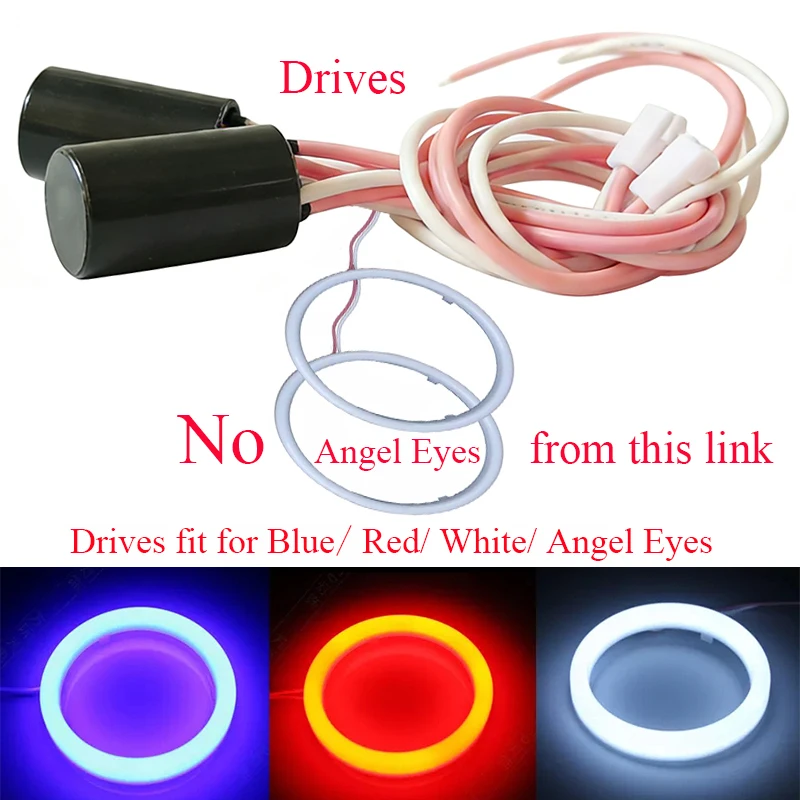Drive for Car Angel Eyes 60mm 70mm 80mm 90mm 95mm 100mm 110mm 120mm 12V LED Halo Ring DRL Daytime Running Light Universal