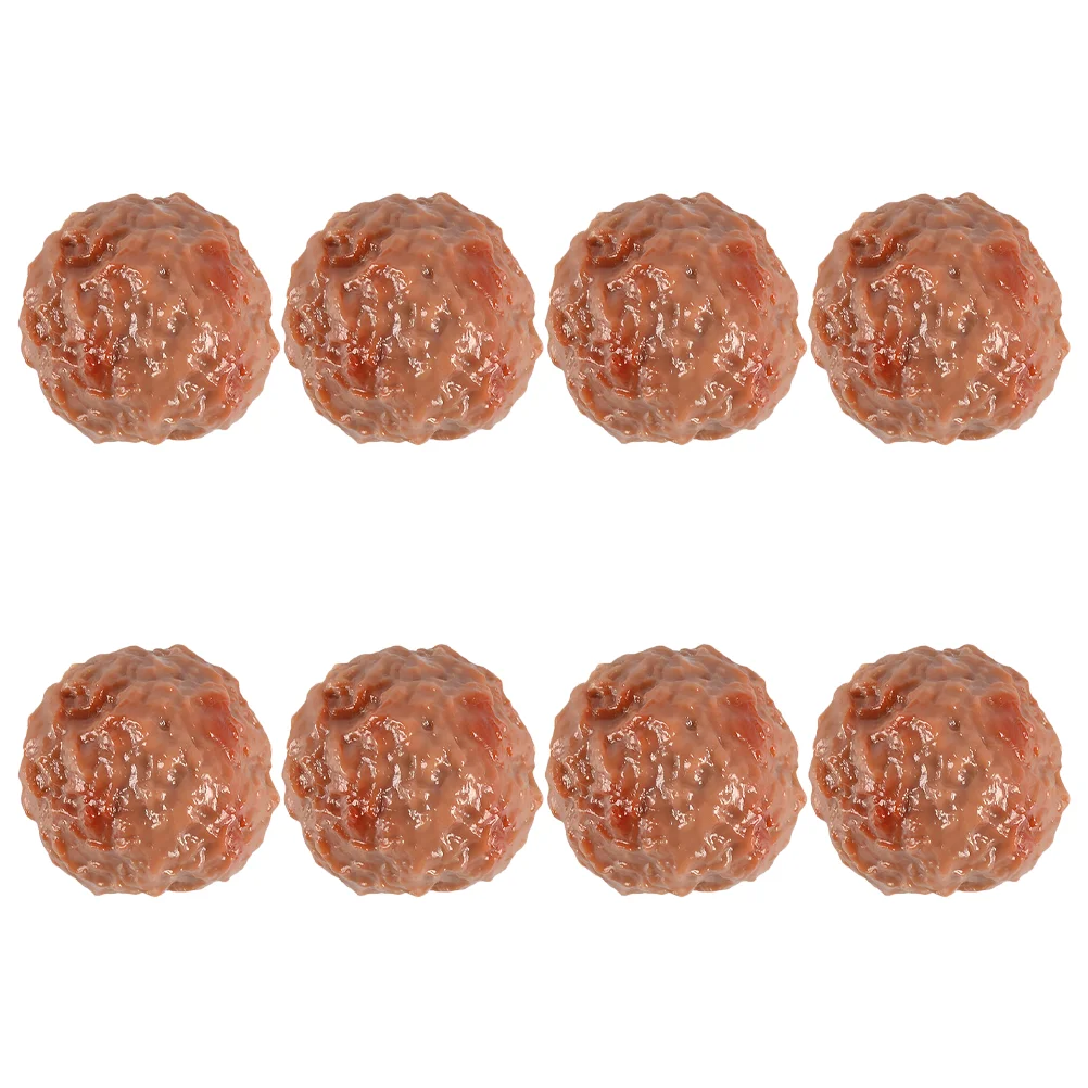 8 Pcs Simulated Beef Ball Props Simulation Meatball Toy Artificial Grill Fake Play Food Kids Cooked Realistic Model Photography