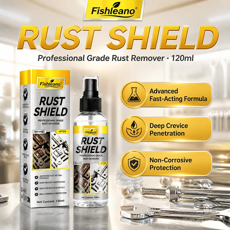 Rust Shield 120ml Rust Remover Spray Professional Fast‑Acting Non‑Corrosive Metal Rust Cleaner Deep Crevice Penetration