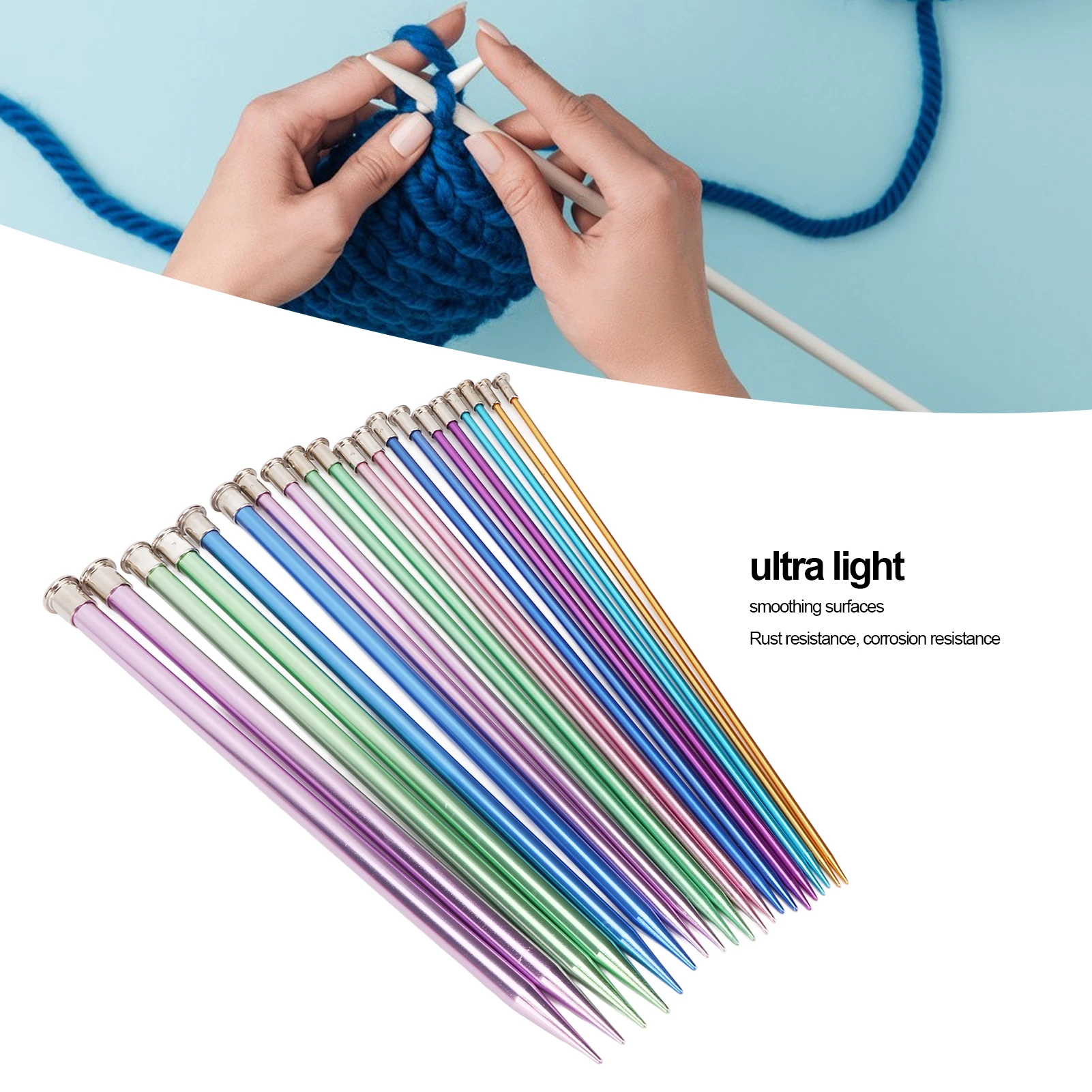 10in Knitting Needles Set Single Pointed 25cm Colored Ultra Light Various Sizes Available Aluminum Knitting Supplies