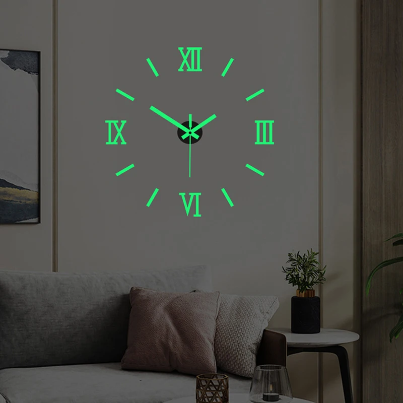 3D lichtgevende wandklok frameloze acryl DIY digitale klok muurstickers stille klok voor woonkamer slaapkamer kantoor muur decor