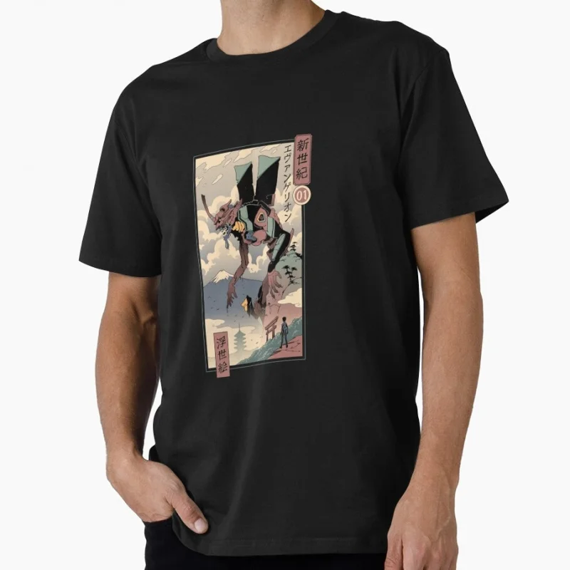 

EVA Ukiyo-e Guts Berserk Anime Gift t shirt 100% cotton print clothing Swordsman Manga Graphic Tee Y2K clothes Large size Tops